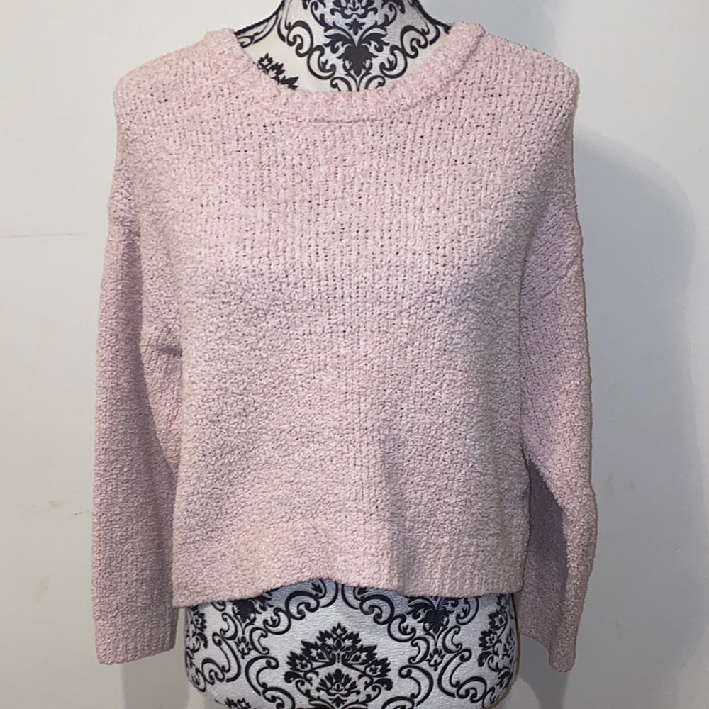 5/$25 Forever 21 Blush Pink Crew Neck Cropped Sweater Size Medium
